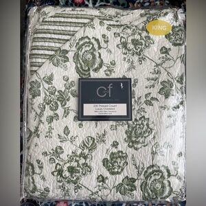 Colonial Williamsburg Devon Moss Green Toile King Size Quilt New w/ Tags RARE